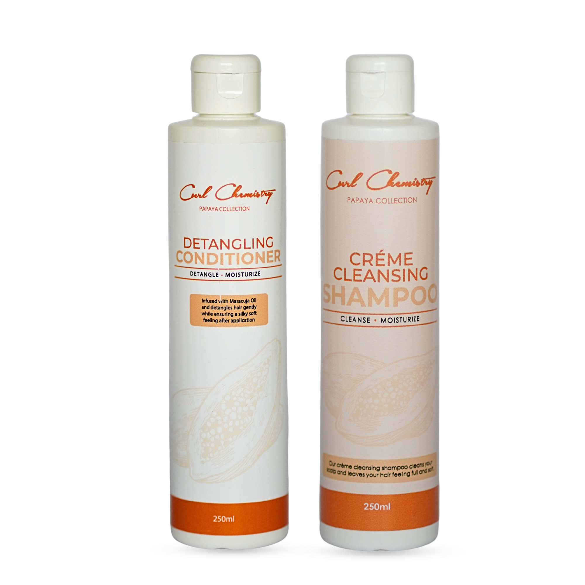 Curl Chemistry Cleanse & Condition – Creme Cleansing Shampoo & Detangling Conditioner Combo Bundle 250ml