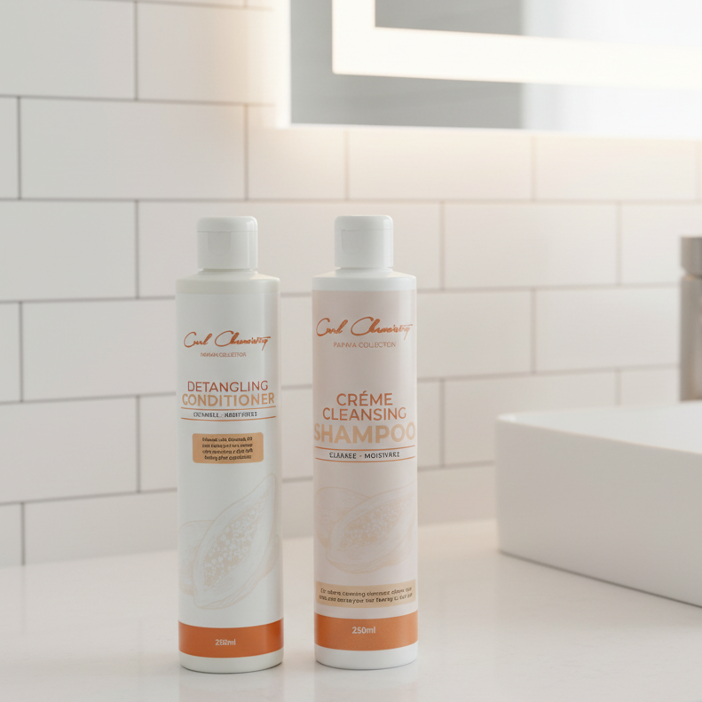 Curl Chemistry Cleanse & Condition – Creme Cleansing Shampoo & Detangling Conditioner Combo Bundle 250ml