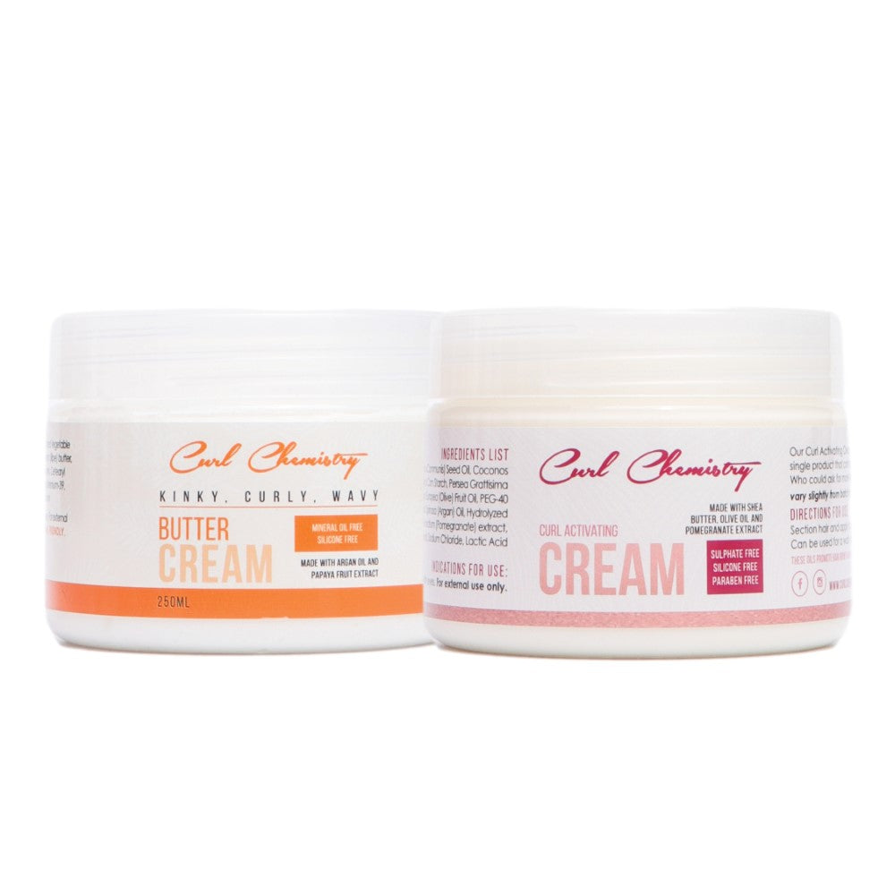Curl Chemistry Curl Activating Cream & Butter Cream Moisture Bundle 250ml