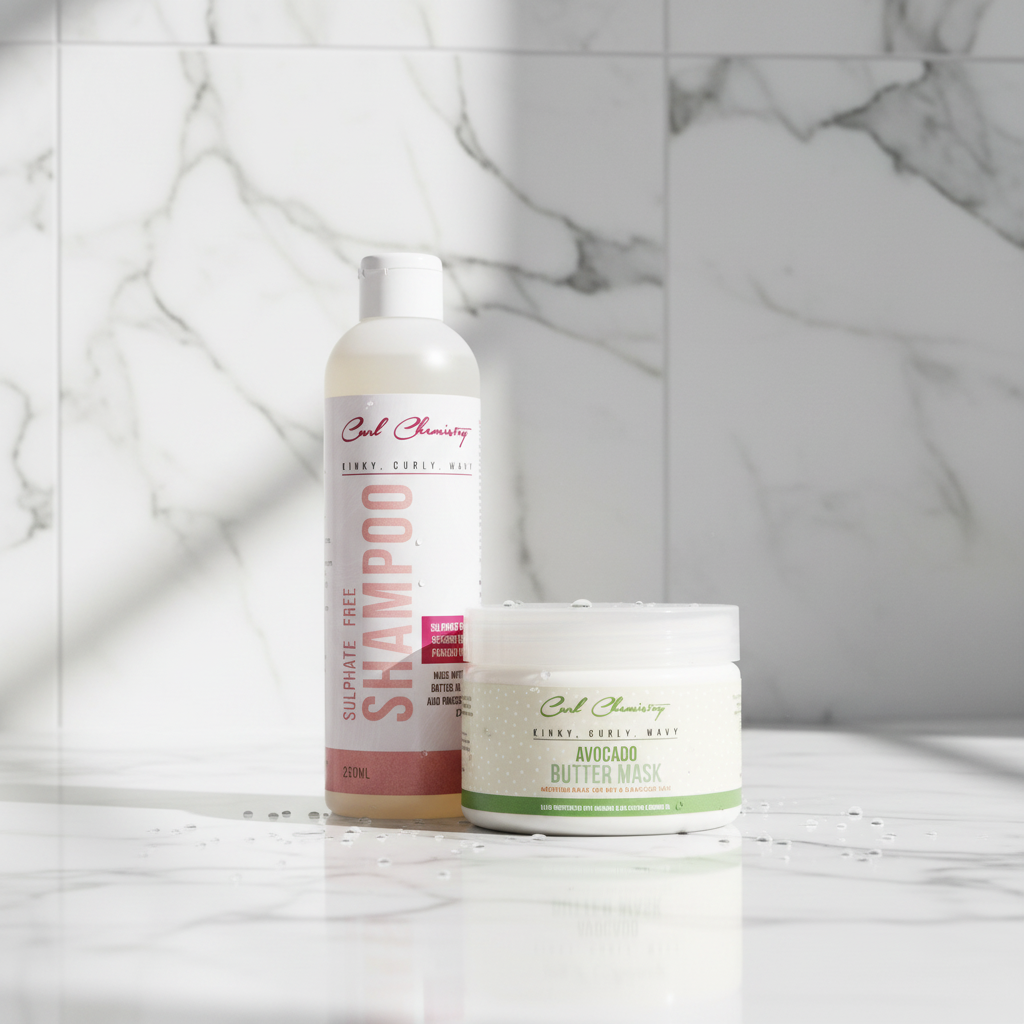 Curl Chemistry Pomegranate Shampoo + Avo Butter Mask Combo Bundle