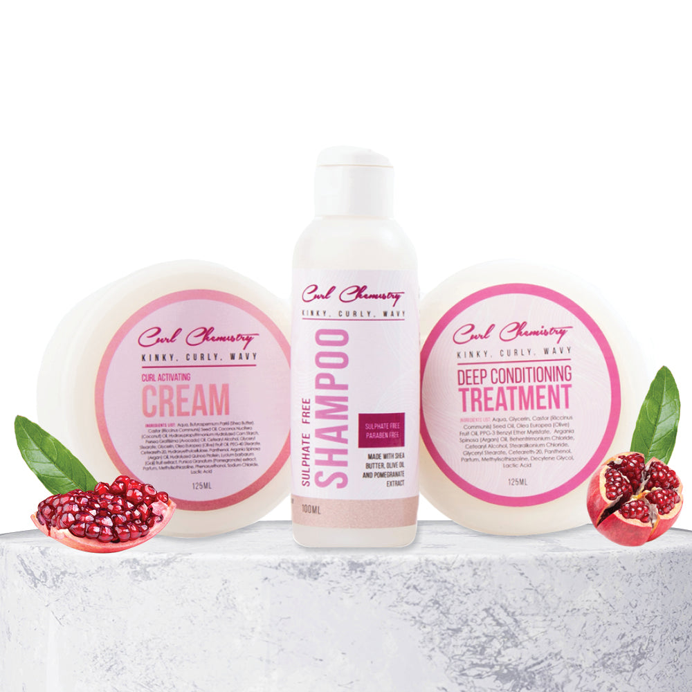 Curl Chemistry Pomegranate Starter Kit Combo Bundle